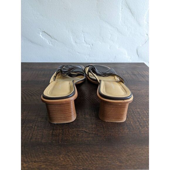 Banana Republic Brown Leather Block Heel Slip-on Sandals - Size 9.5 - Picture 4 of 9